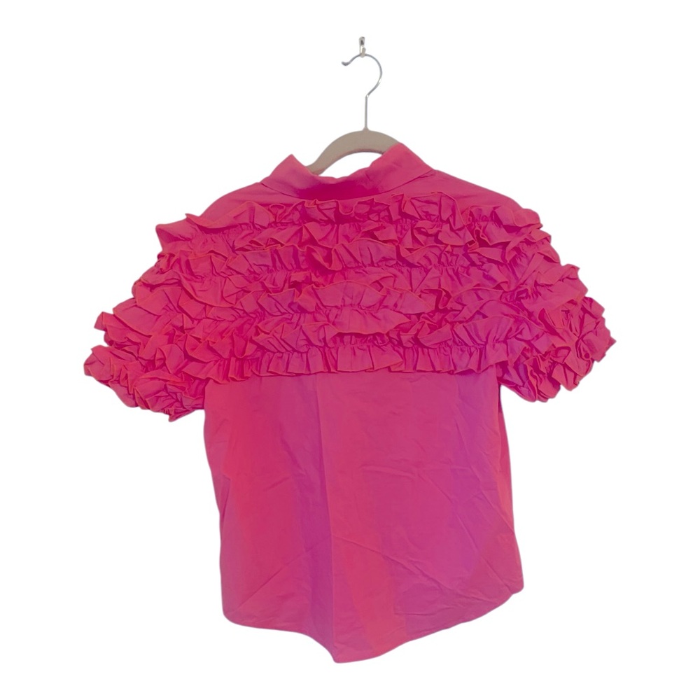 NWT Karlie Florence Pink Ruffle Button Up Top Small - Picture 6 of 10